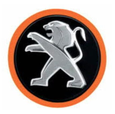 Peugeot - Set Of 4 Black Alloy Wheel Caps With Orange Surround