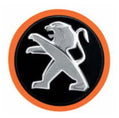 Peugeot - Set Of 4 Black Alloy Wheel Caps With Orange Surround