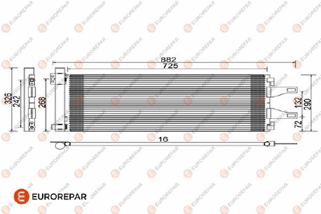 Eurorepar - Peugeot / Citroen - Air Conditioning Condenser - 1610161680