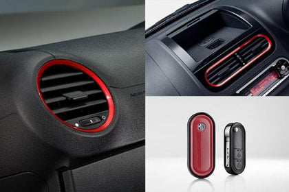 MG Piano Black & Red Vent Interior Pack - Red Key