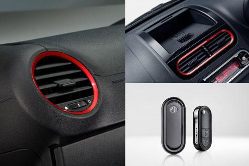 MG Piano Black & Red Vent Interior Pack - Black Key