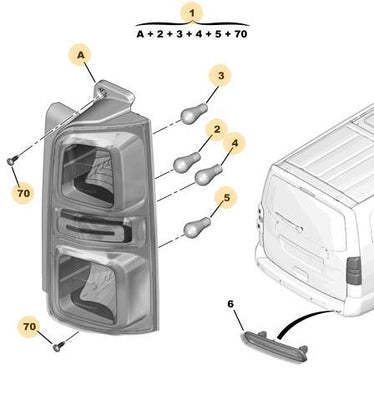 Peugeot Expert & Traveller - Rear Tail Light - RH