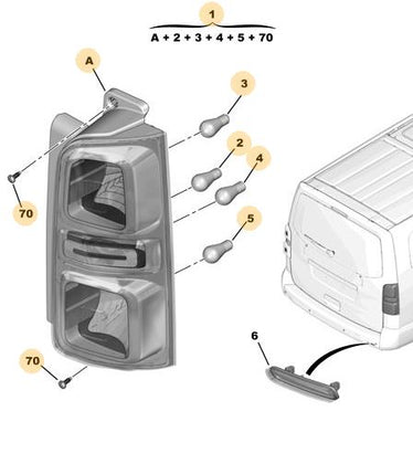 Peugeot Expert & Traveller - Rear Tail Light - LH