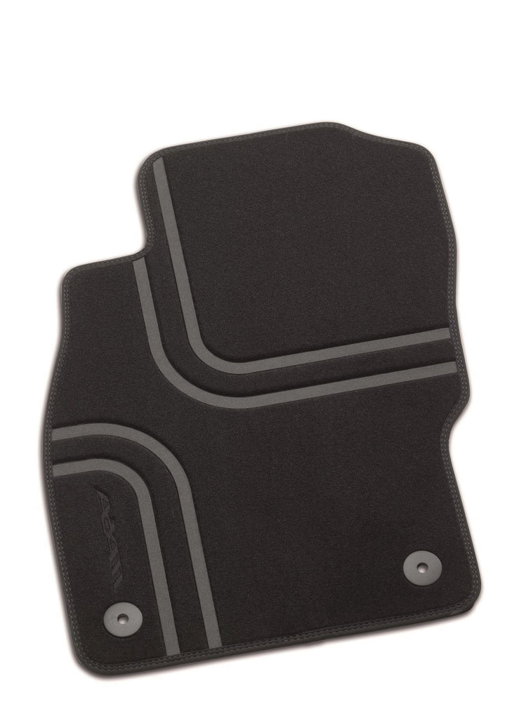 Vauxhall ADAM - Footwell Floor Mats - Carpet Velour - Black/Stripes