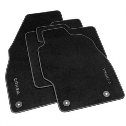 Vauxhall Velour Carpet Floor Mats for Corsa E/Corsavan E - Jet Black